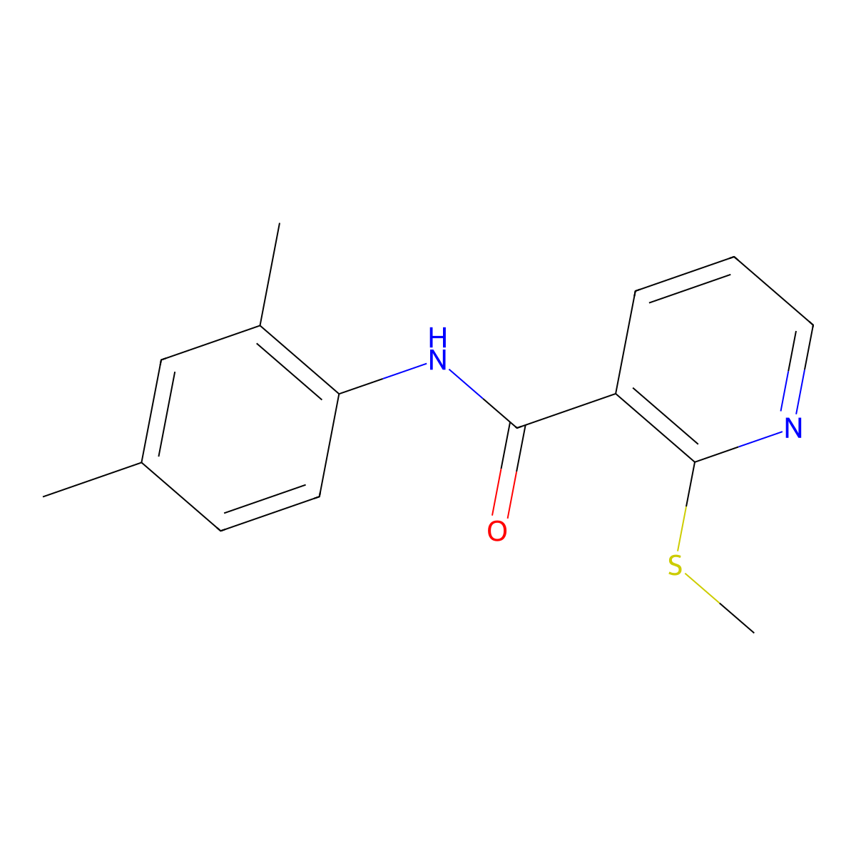 N-(2,4-dimethylphenyl)-2-methylsulfanylpyridine-3-carboxamide molecular structure, CAS 804491-78-9