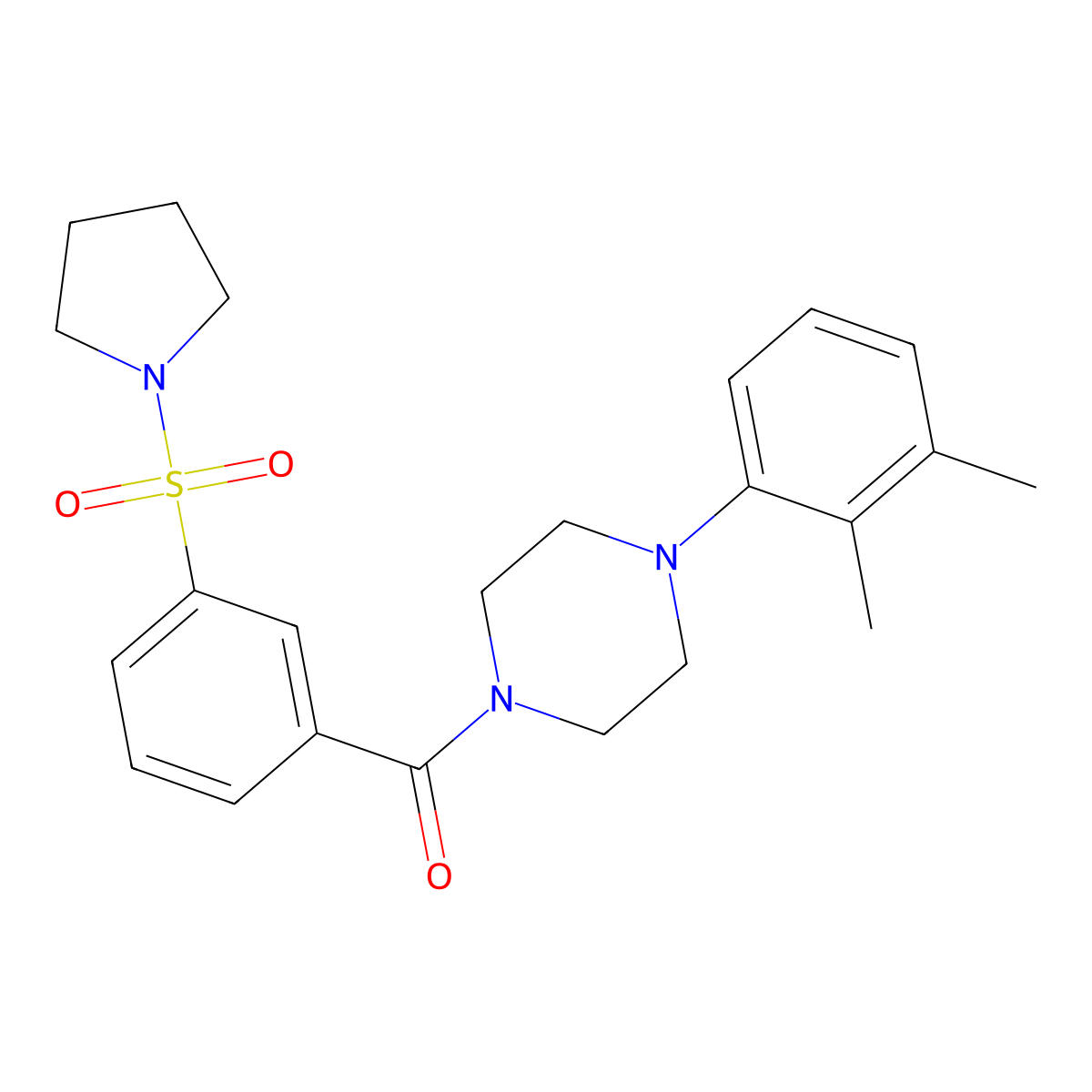[4-(2,3-Dimethylphenyl)piperazin-1-yl]-(3-pyrrolidin-1-ylsulfonylphenyl)methanone molecular structure, CAS 804492-11-3