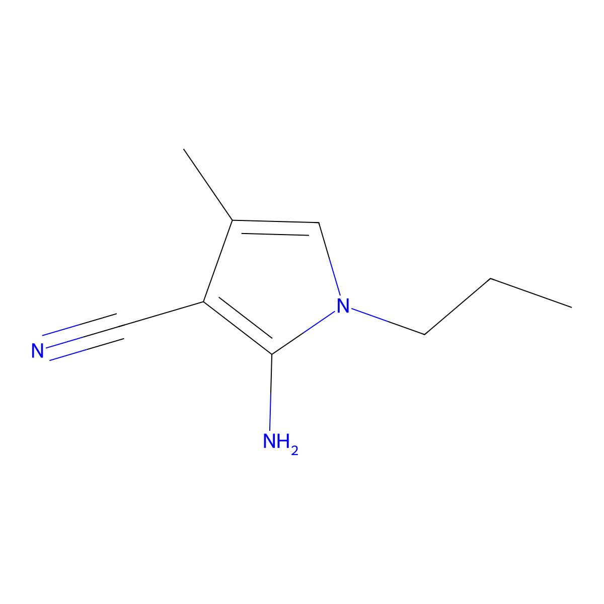 2-amino-4-methyl-1-propyl-1H-pyrrole-3-carbonitrile molecular structure, CAS 804519-27-5