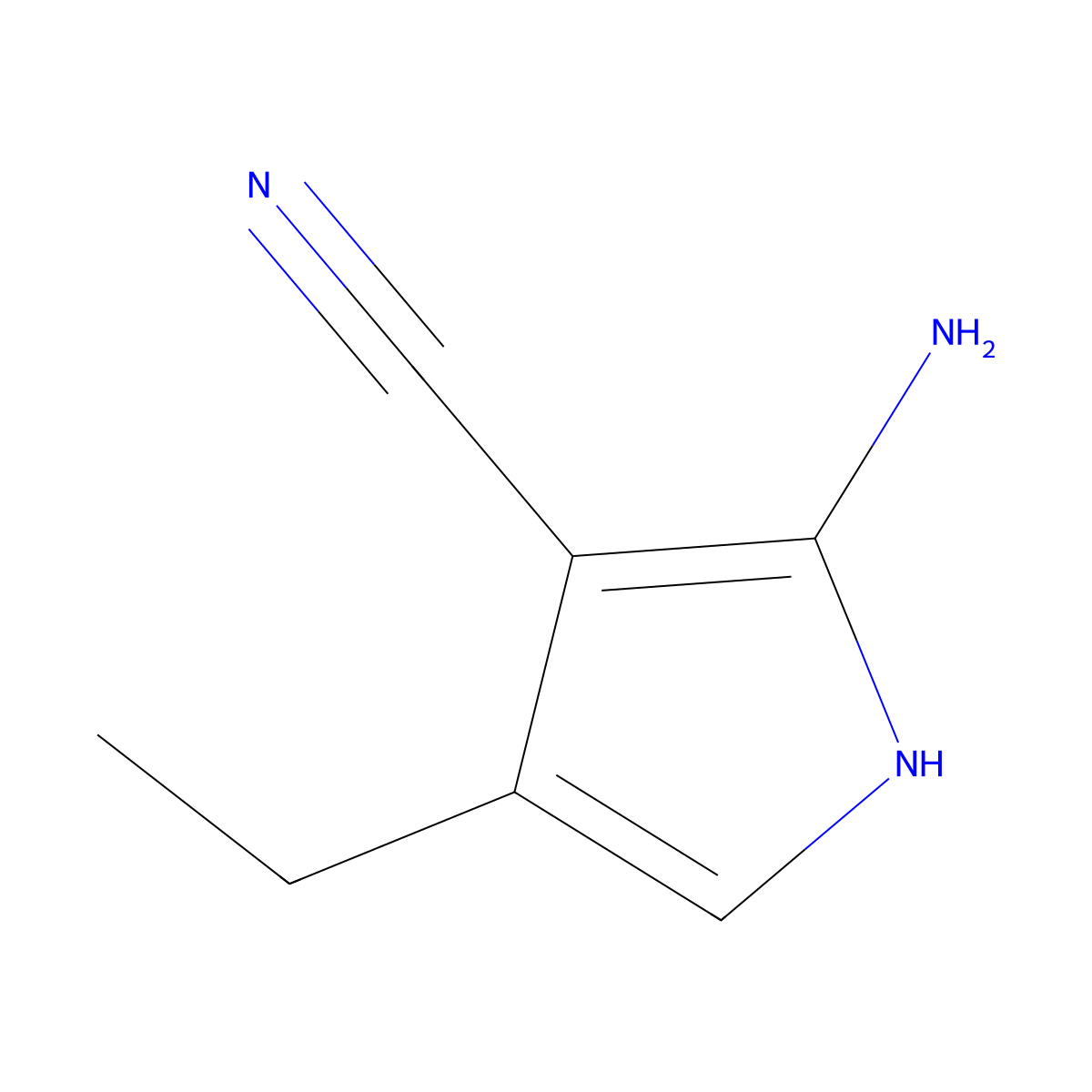 2-Amino-4-ethyl-1H-pyrrole-3-carbonitrile molecular structure, CAS 804519-36-6