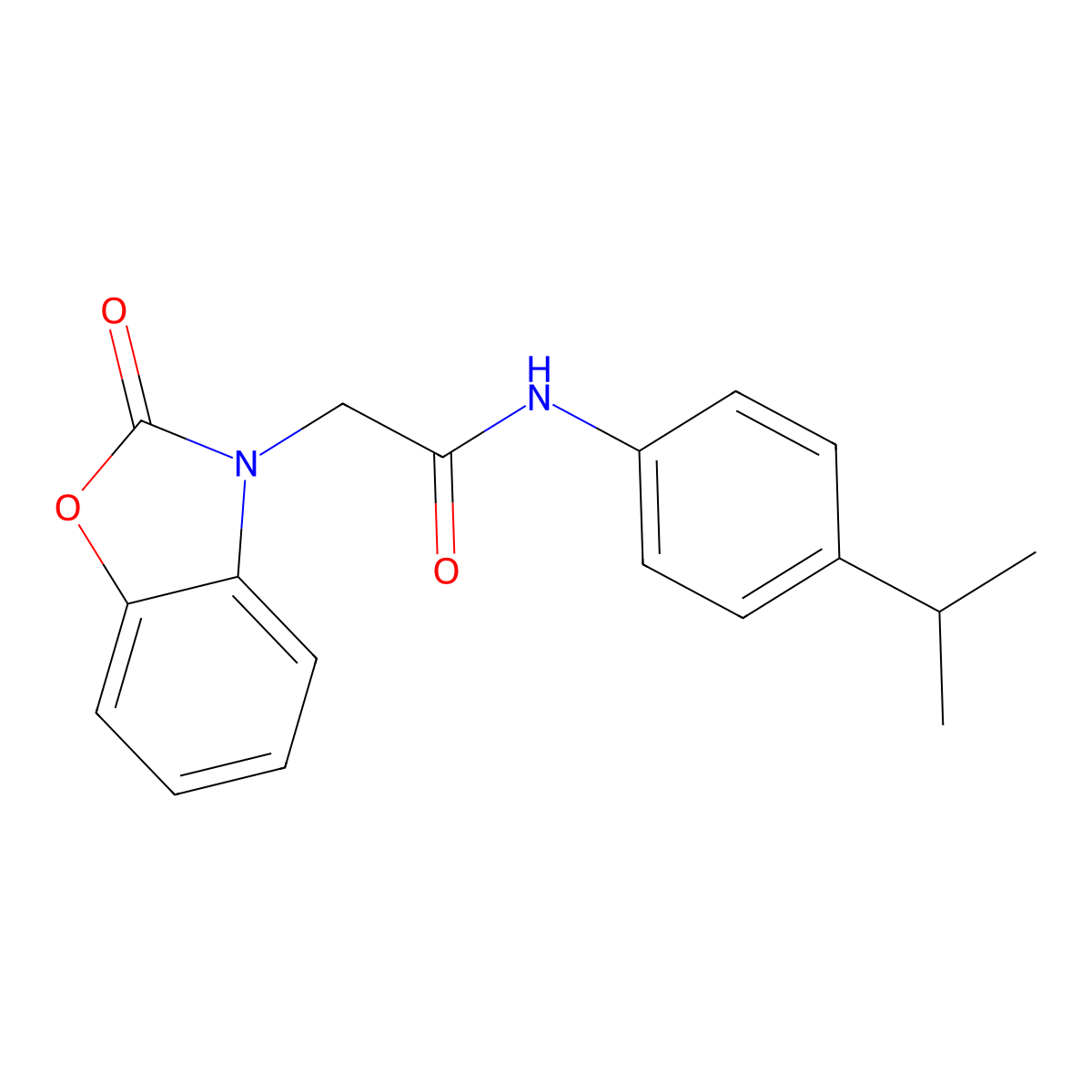 2-(2-oxo-1,3-benzoxazol-3-yl)-N-(4-propan-2-ylphenyl)acetamide molecular structure, CAS 804543-36-0