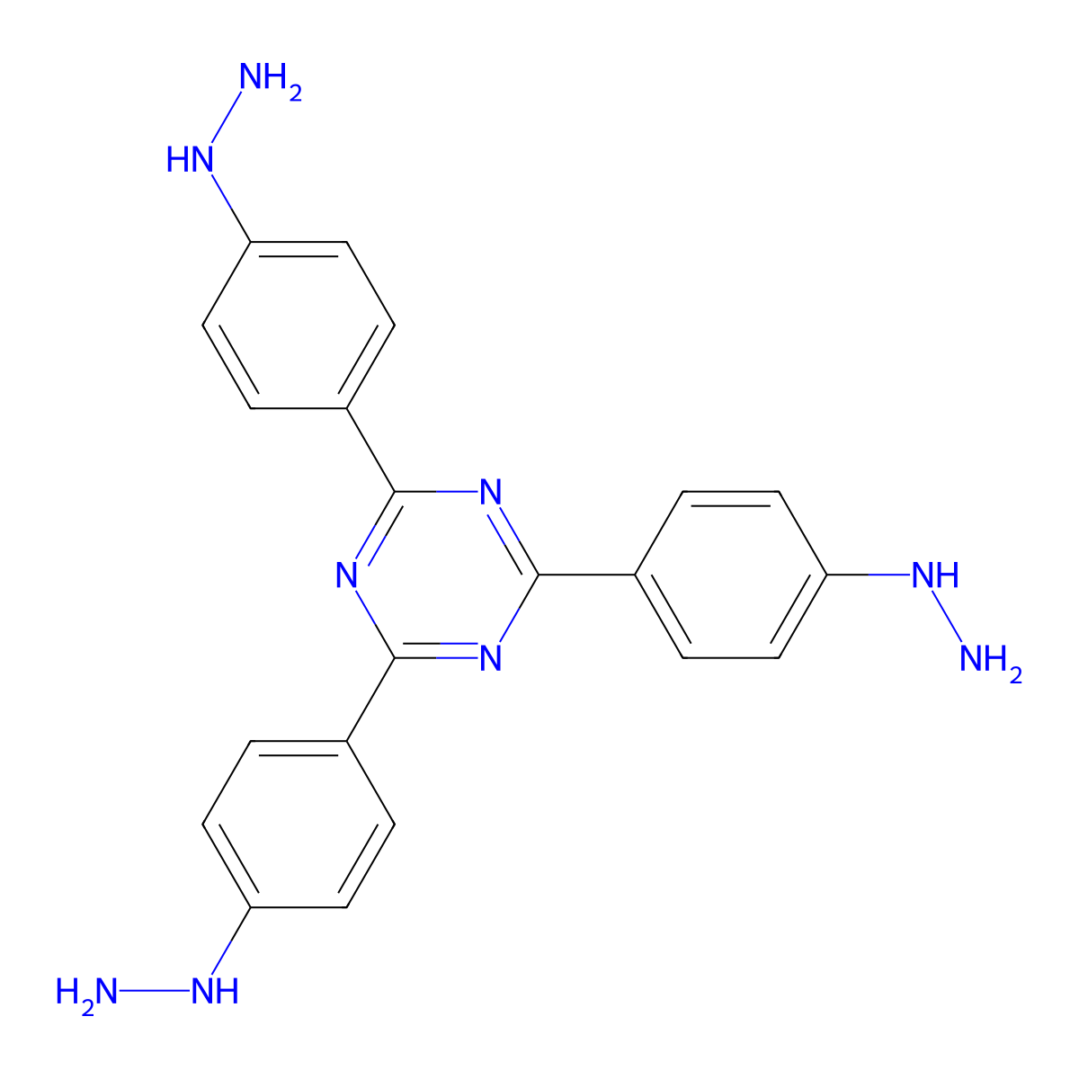 2,4,6-Tris(4-hydrazinylphenyl)-1,3,5-triazine molecular structure, CAS 804548-56-9