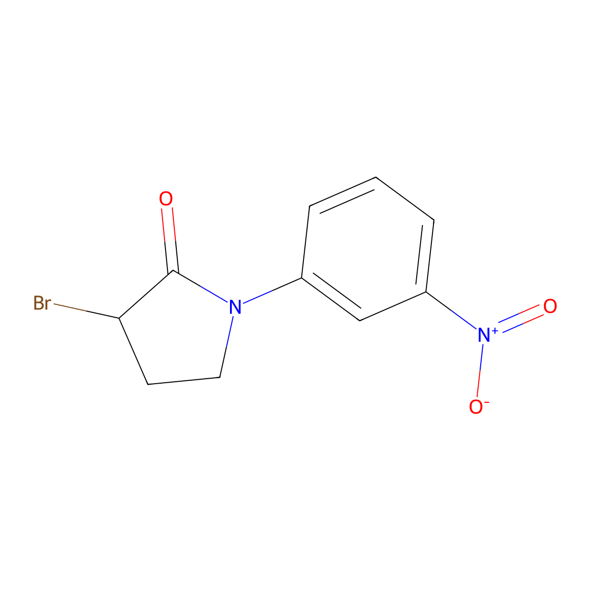 3-Bromo-1-(3-nitrophenyl)pyrrolidin-2-one molecular structure, CAS 804555-02-0