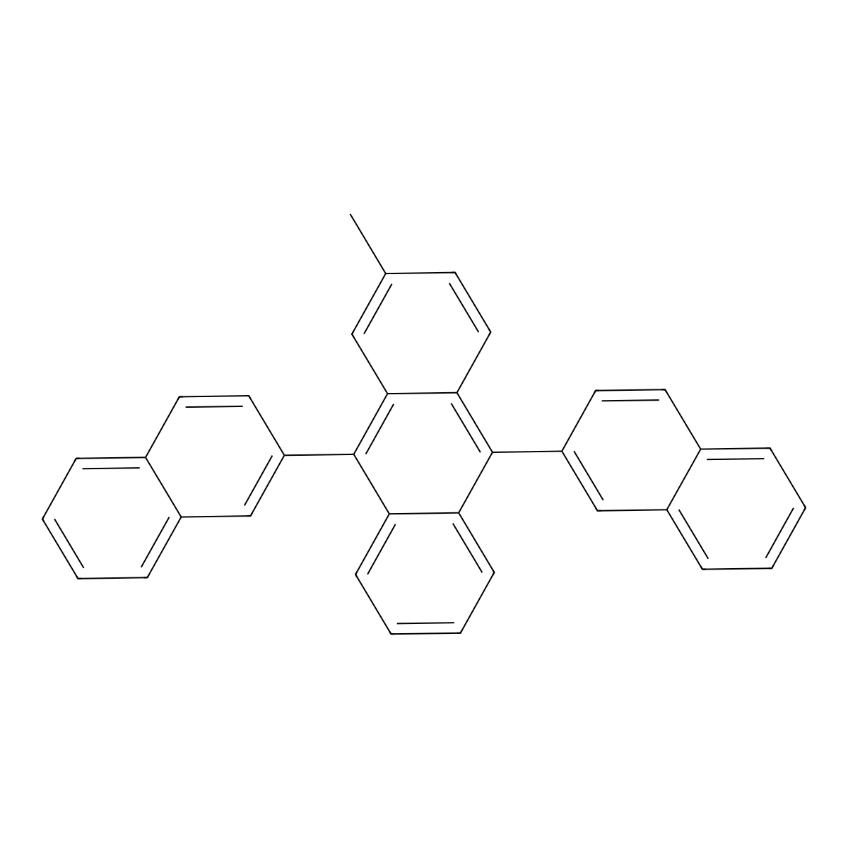 2-Methyl-9,10-bis(naphthalen-2-yl)anthracene molecular structure, CAS 804560-00-7