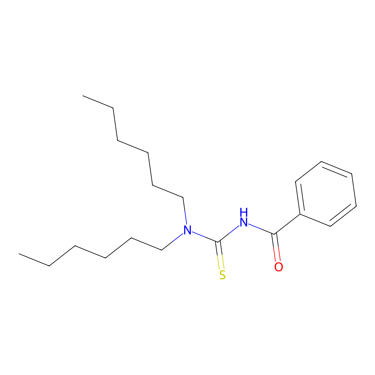 N-(dihexylcarbamothioyl)benzamide molecular structure, CAS 80457-30-3