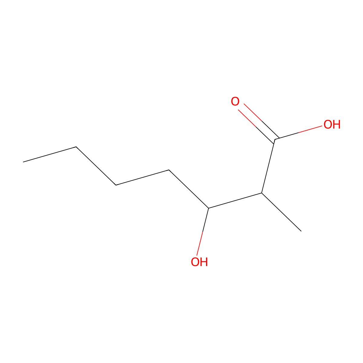 3-Hydroxy-2-methylheptanoic acid molecular structure, CAS 80458-09-9