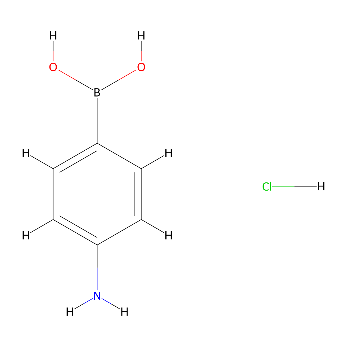 (4-Aminophenyl)boronic acid hydrochloride molecular structure, CAS 80460-73-7