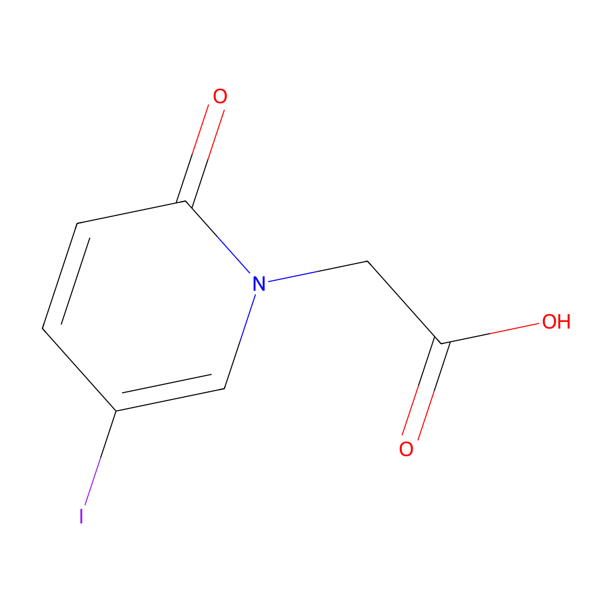 2-(5-Iodo-2-oxo-1,2-dihydropyridin-1-yl)acetic acid molecular structure, CAS 80462-95-9