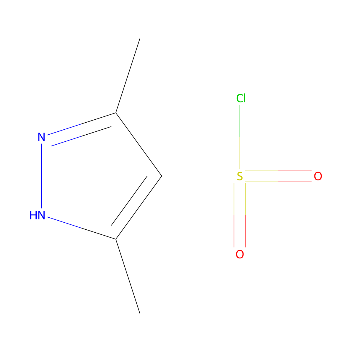 3,5-dimethyl-1H-pyrazole-4-sulfonyl chloride molecular structure, CAS 80466-78-0