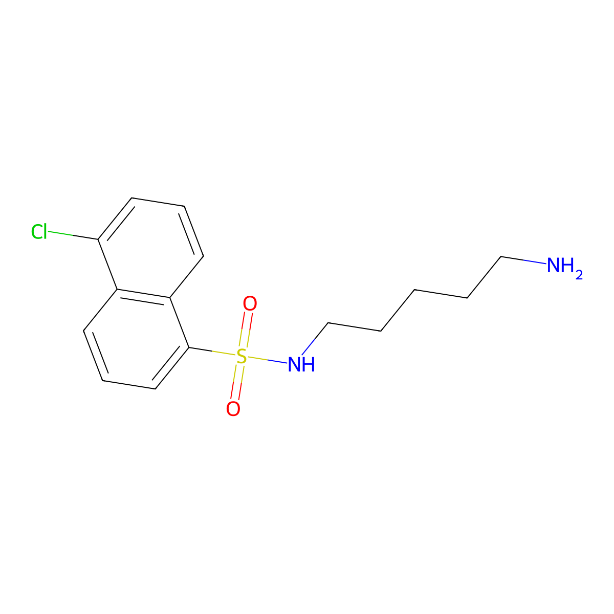 N-(5-aminopentyl)-5-chloronaphthalene-1-sulfonamide molecular structure, CAS 80467-74-9