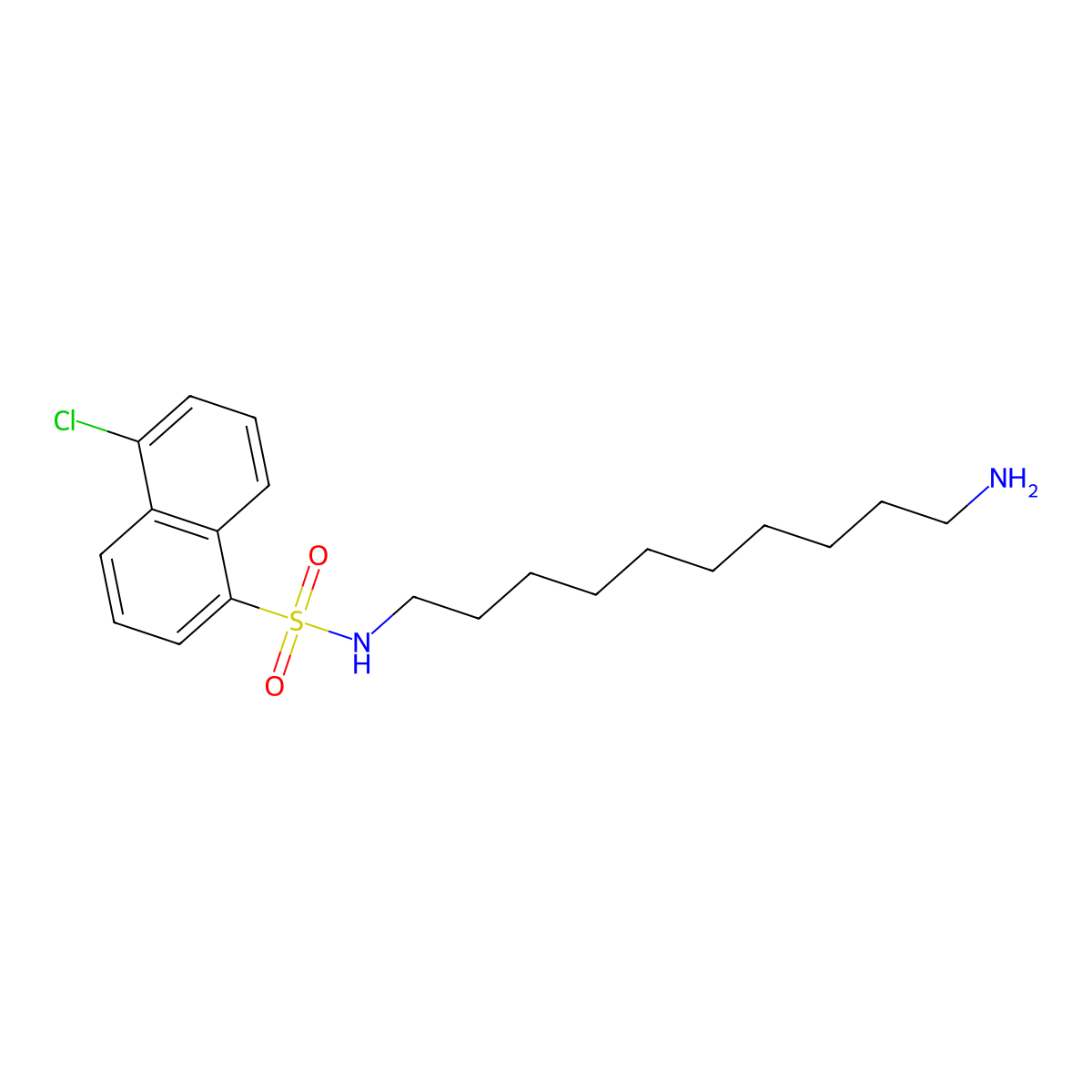 N-(10-aminodecyl)-5-chloronaphthalene-1-sulfonamide molecular structure, CAS 80467-76-1