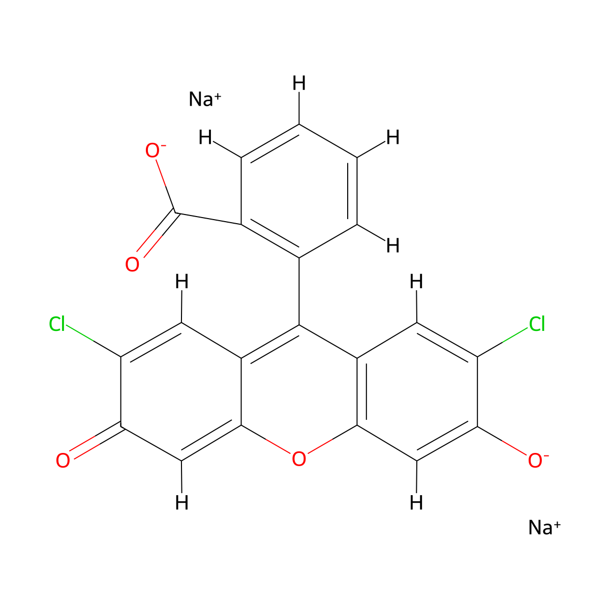 Disodium 2-(2,7-dichloro-6-oxido-3-oxo-3H-xanthen-9-yl)benzoate molecular structure, CAS 80471-69-8