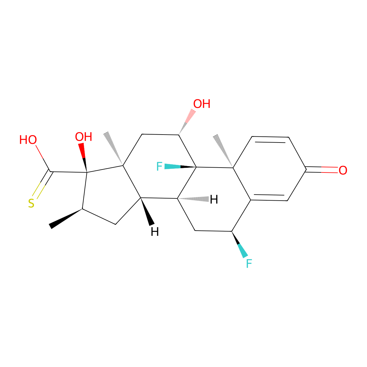 6alpha,9alpha-Difluoro-11beta,17alpha-dihydroxy-16alpha-methyl-3-oxoandrosta-1,4-diene-17beta-carbothioic acid molecular structure, CAS 80473-92-3
