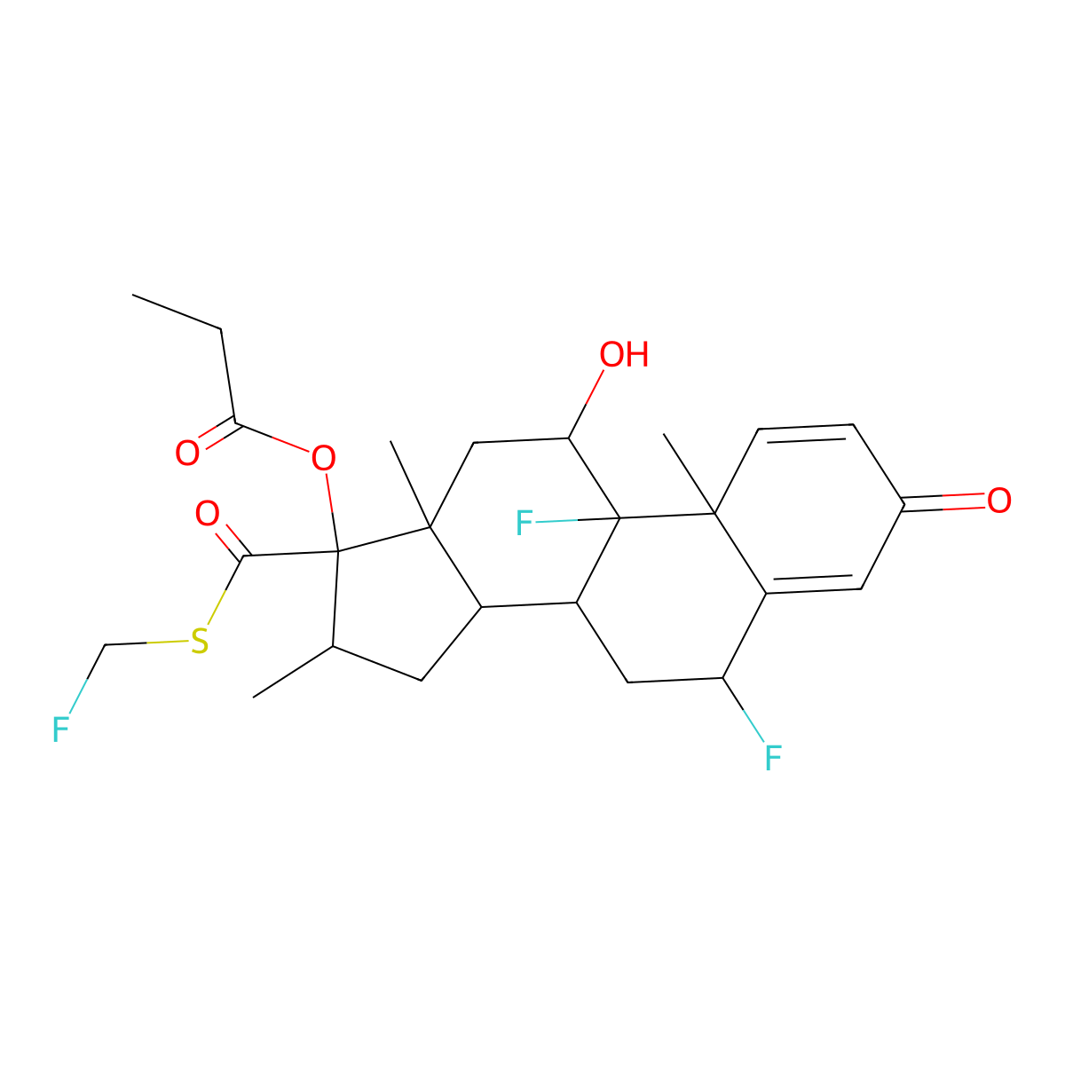 Fluticasone Propionate molecular structure, CAS 80474-14-2