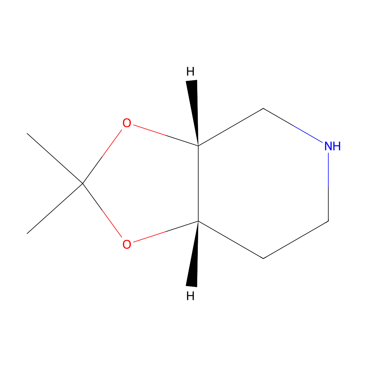 rac-(3aR,7aS)-2,2-dimethyl-hexahydro-2H-[1,3]dioxolo[4,5-c]pyridine molecular structure, CAS 80477-58-3