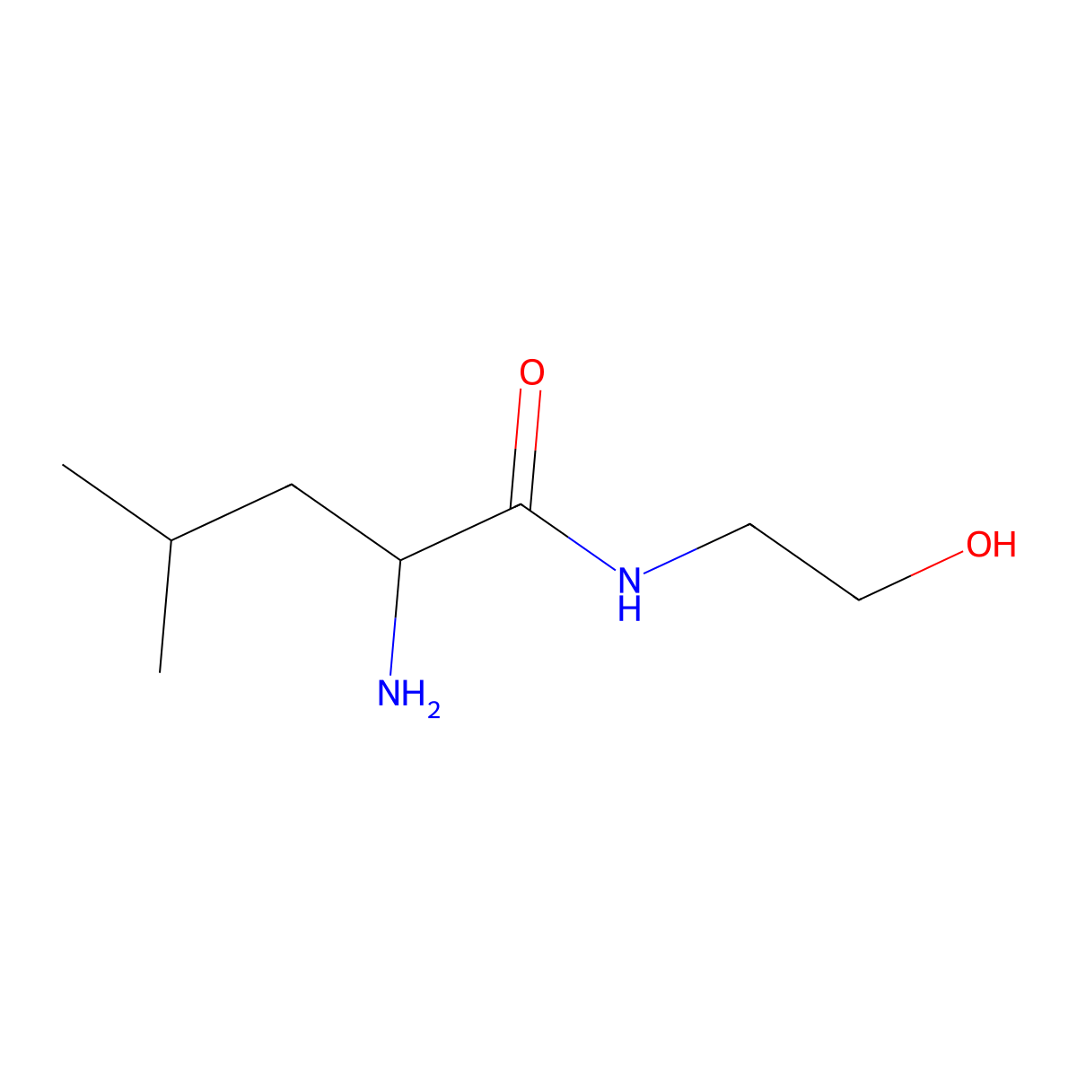(2S)-2-Amino-N-(2-hydroxyethyl)-4-methylpentanamide molecular structure, CAS 80482-77-5