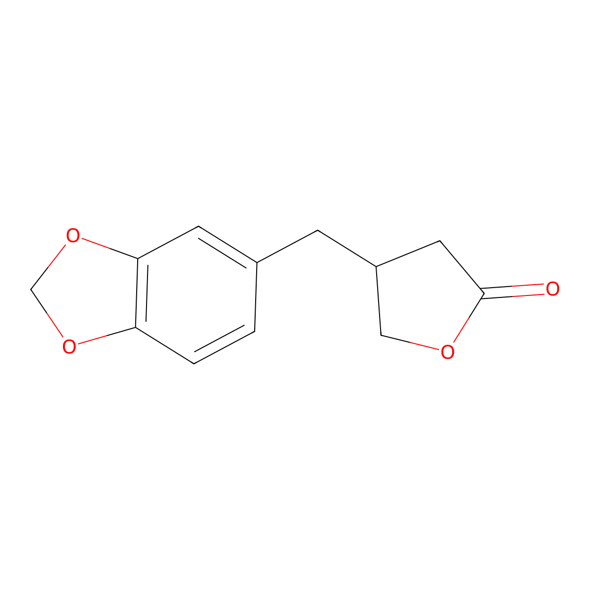 2(3H)-Furanone, 4-(1,3-benzodioxol-5-ylmethyl)dihydro- molecular structure, CAS 80483-34-7