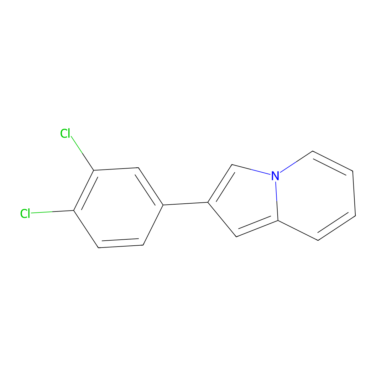 2-(3,4-Dichlorophenyl)indolizine molecular structure, CAS 80489-00-5