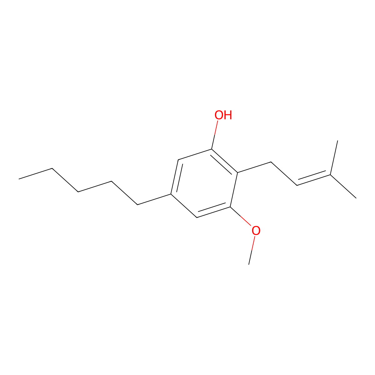 3-Methoxy-5-pentyl-2-prenylphenol molecular structure, CAS 80489-92-5