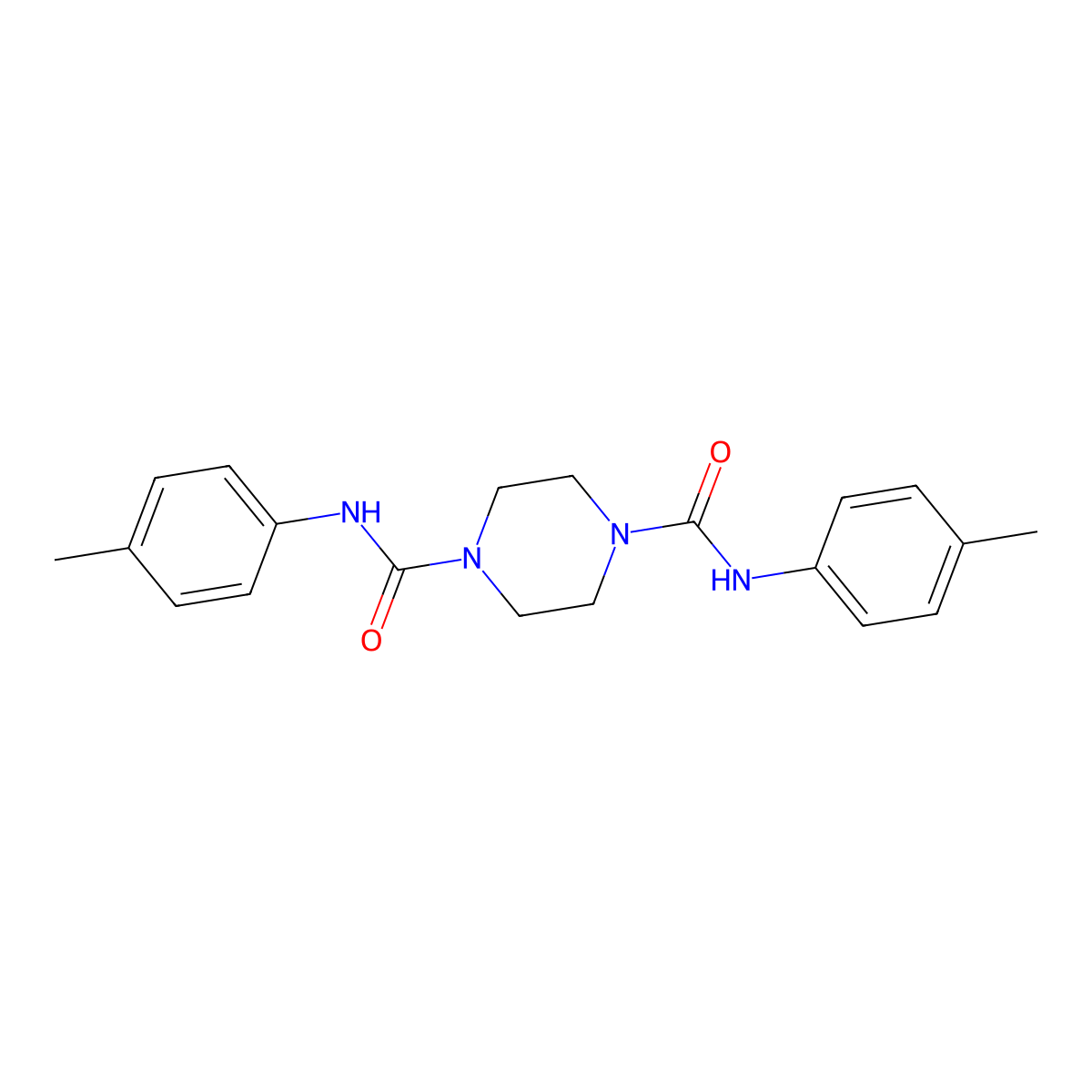 N-(4-Methylphenyl)(4-(N-(4-methylphenyl)carbamoyl)piperazinyl)formamide molecular structure, CAS 80490-84-2