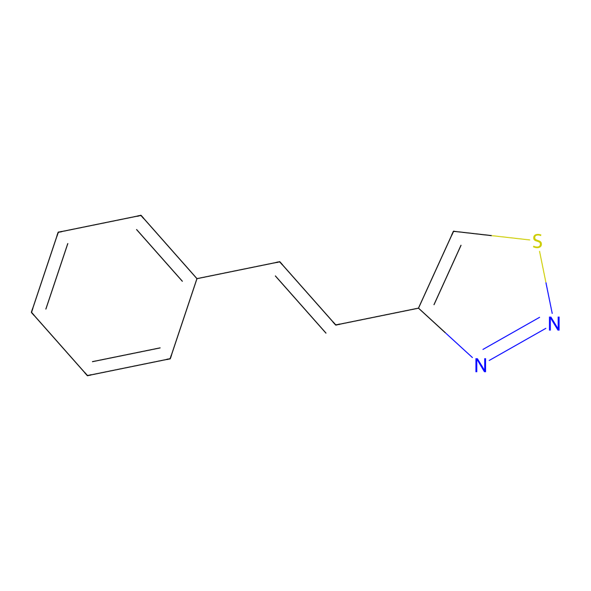 1,2,3-Thiadiazole, 4-(2-phenylethenyl)- molecular structure, CAS 80491-23-2