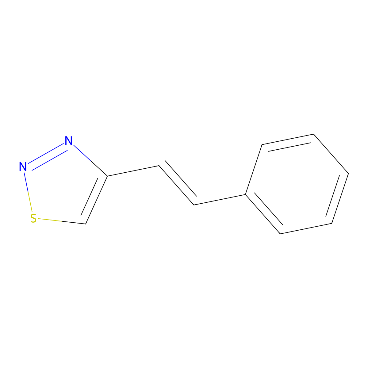 1,2,3-Thiadiazole, 4-(2-phenylethenyl)- molecular structure, CAS 80491-23-2