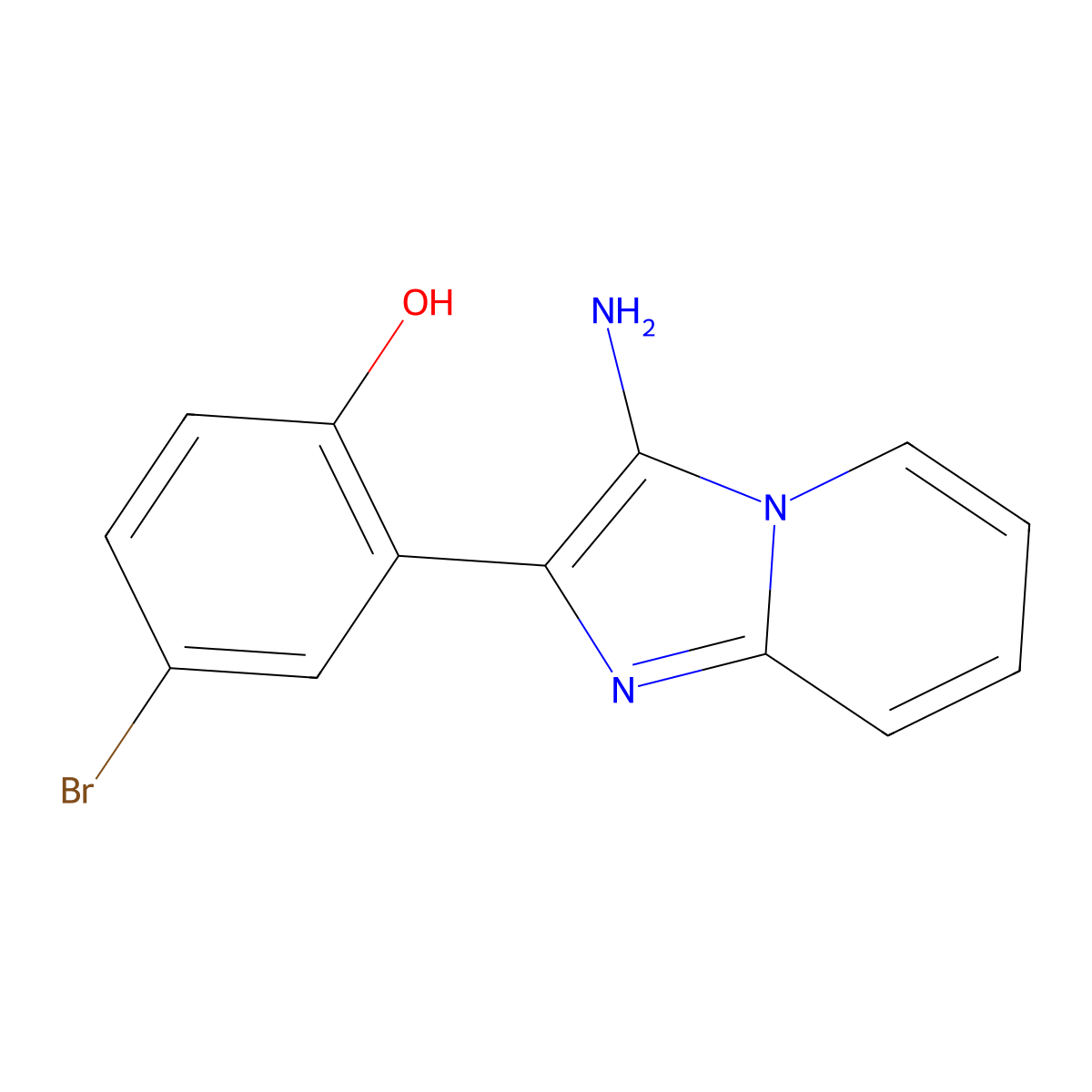 2-(3-Aminoimidazo[1,2-a]pyridin-2-yl)-4-bromophenol molecular structure, CAS 80493-78-3