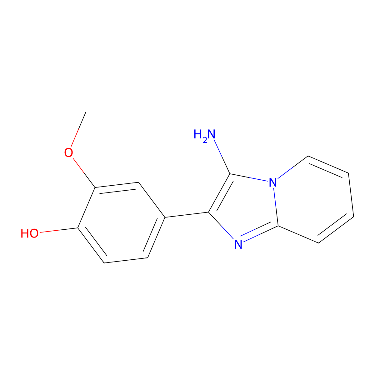 4-(3-Aminoimidazo[1,2-a]pyridin-2-yl)-2-methoxyphenol molecular structure, CAS 80493-79-4