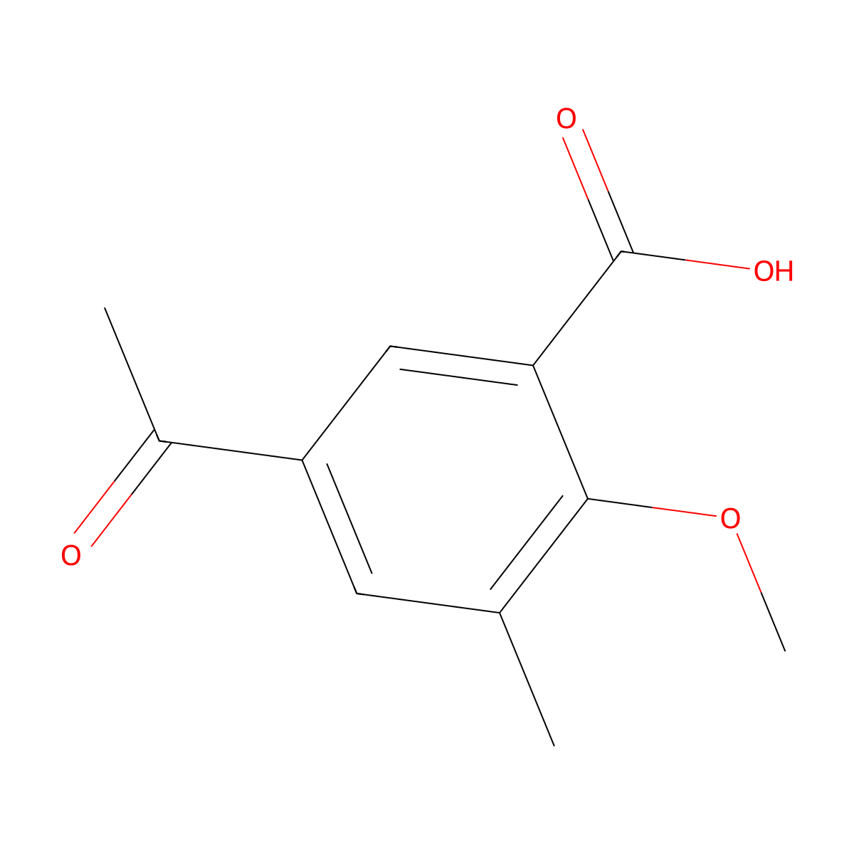 5-Acetyl-2-methoxy-3-methylbenzoic acid molecular structure, CAS 80494-81-1
