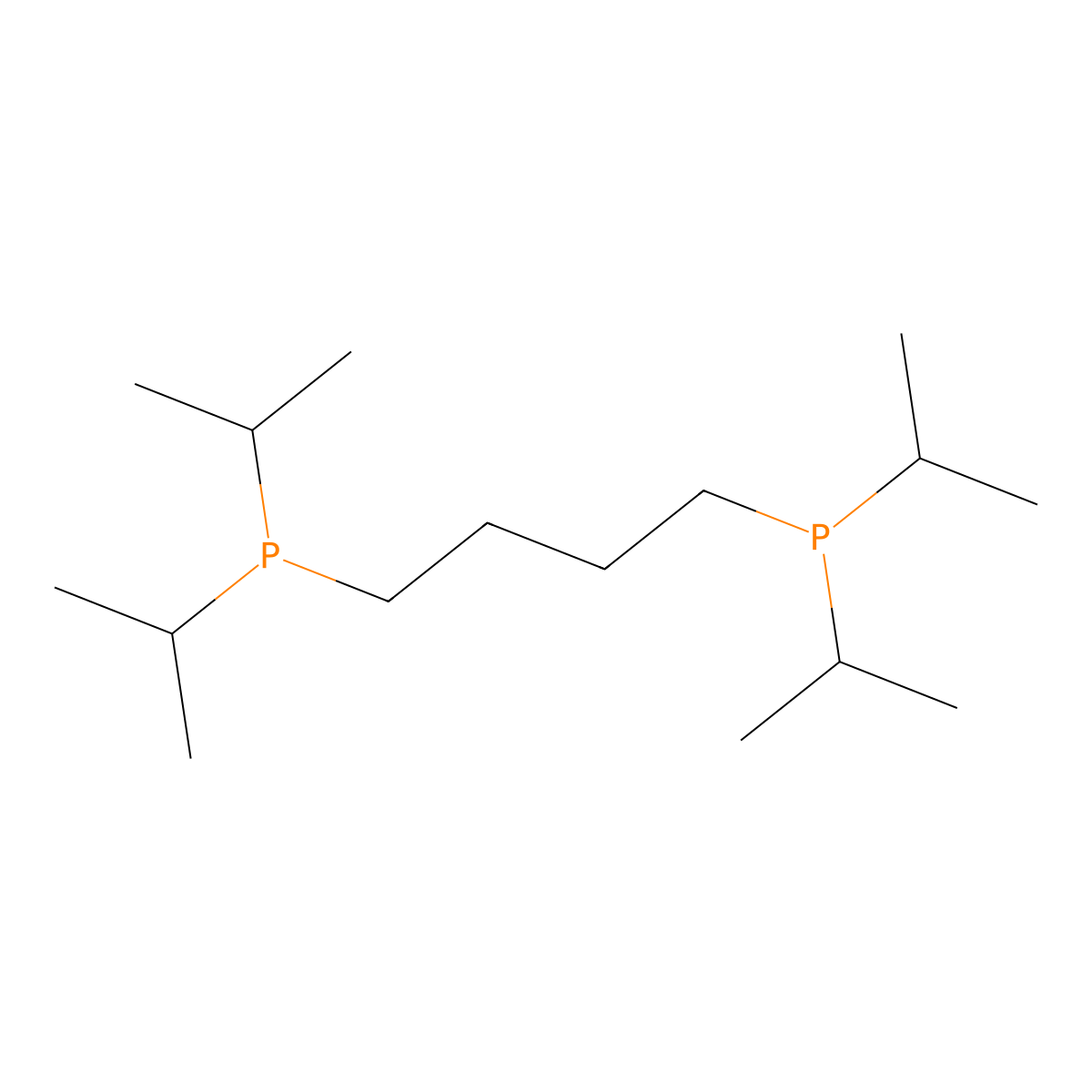 1,4-Bis(DI-I-propylphosphino)butane molecular structure, CAS 80499-19-0