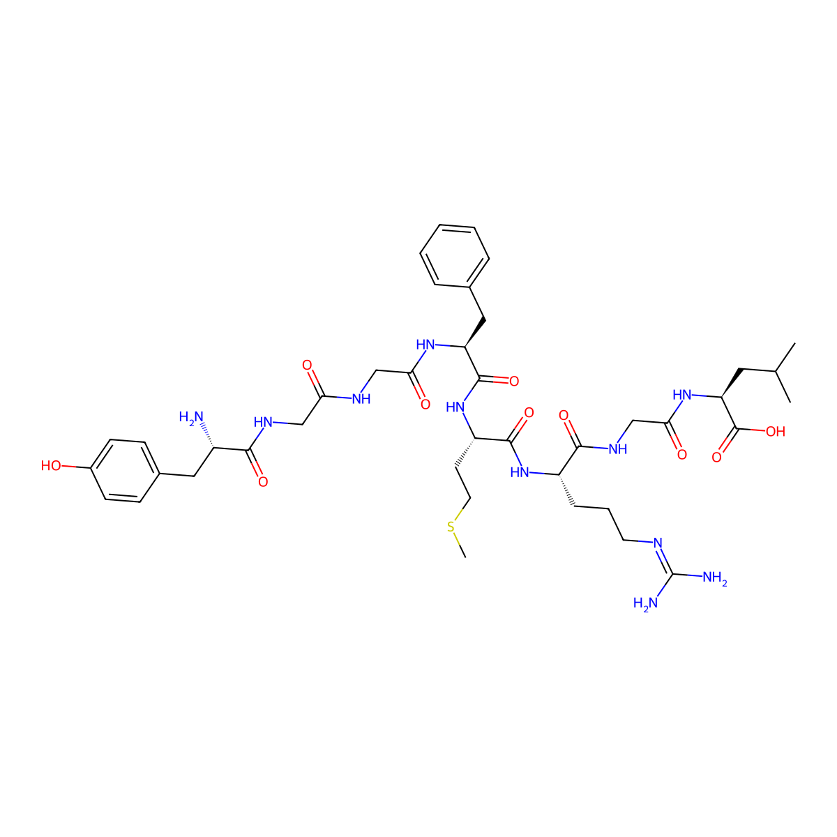 enkephalin-Met, Arg(6)-Gly(7)-Leu(8)- molecular structure, CAS 80501-44-6