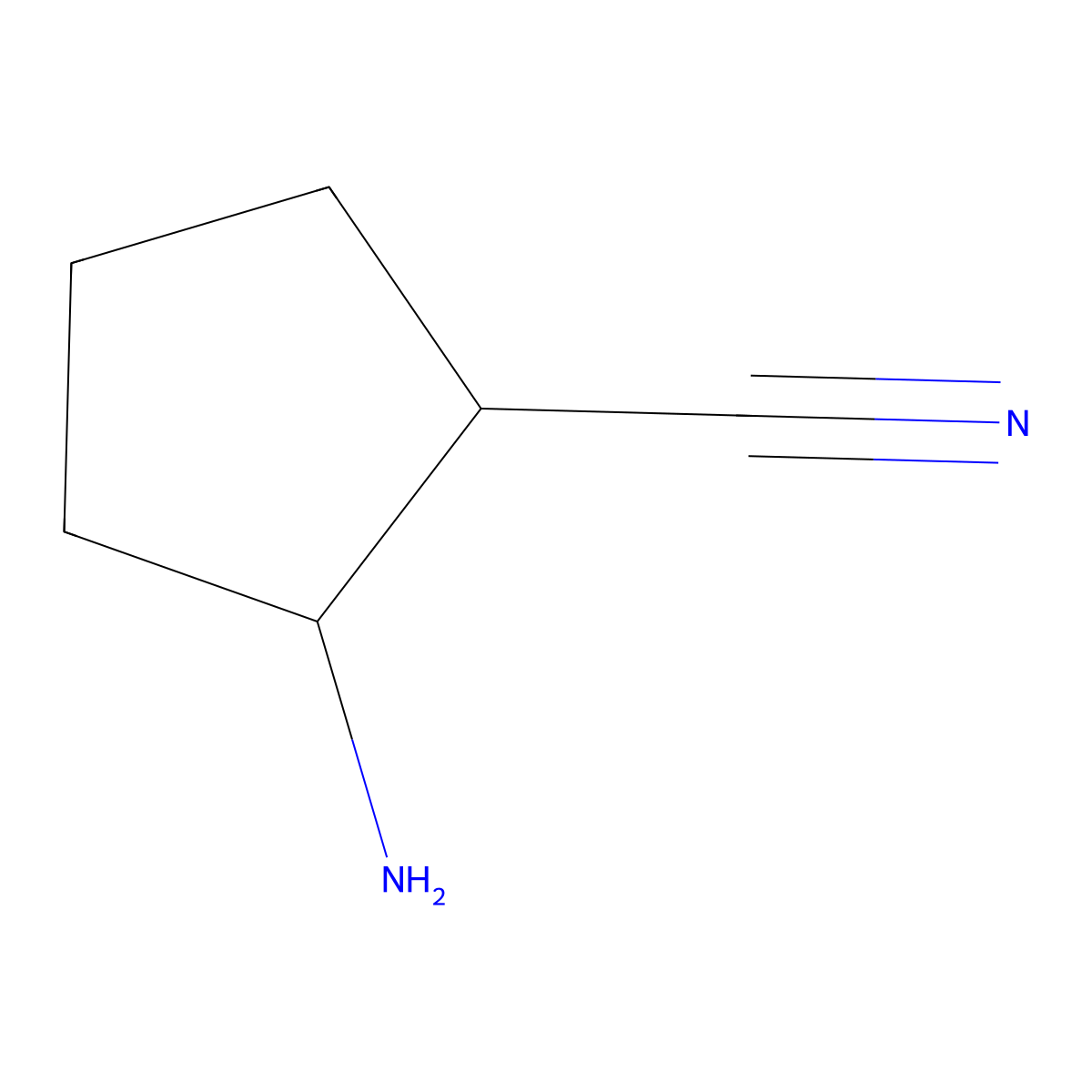 2-Aminocyclopentane-1-carbonitrile molecular structure, CAS 80501-45-7