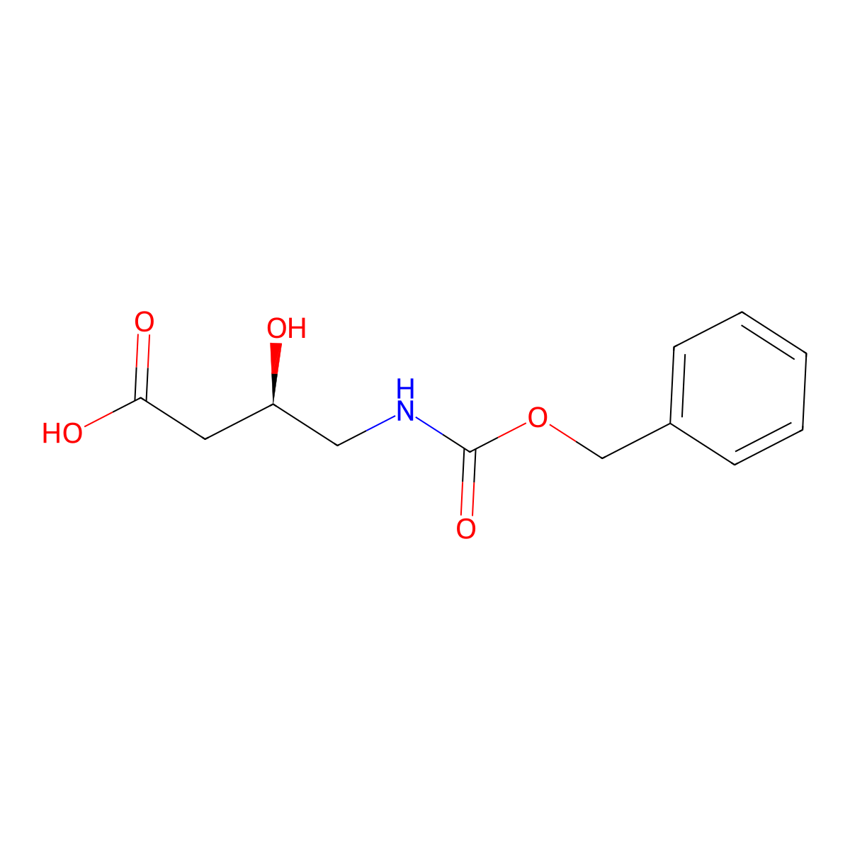 (3R)-4-{[(benzyloxy)carbonyl]amino}-3-hydroxybutanoic acid molecular structure, CAS 80503-94-2
