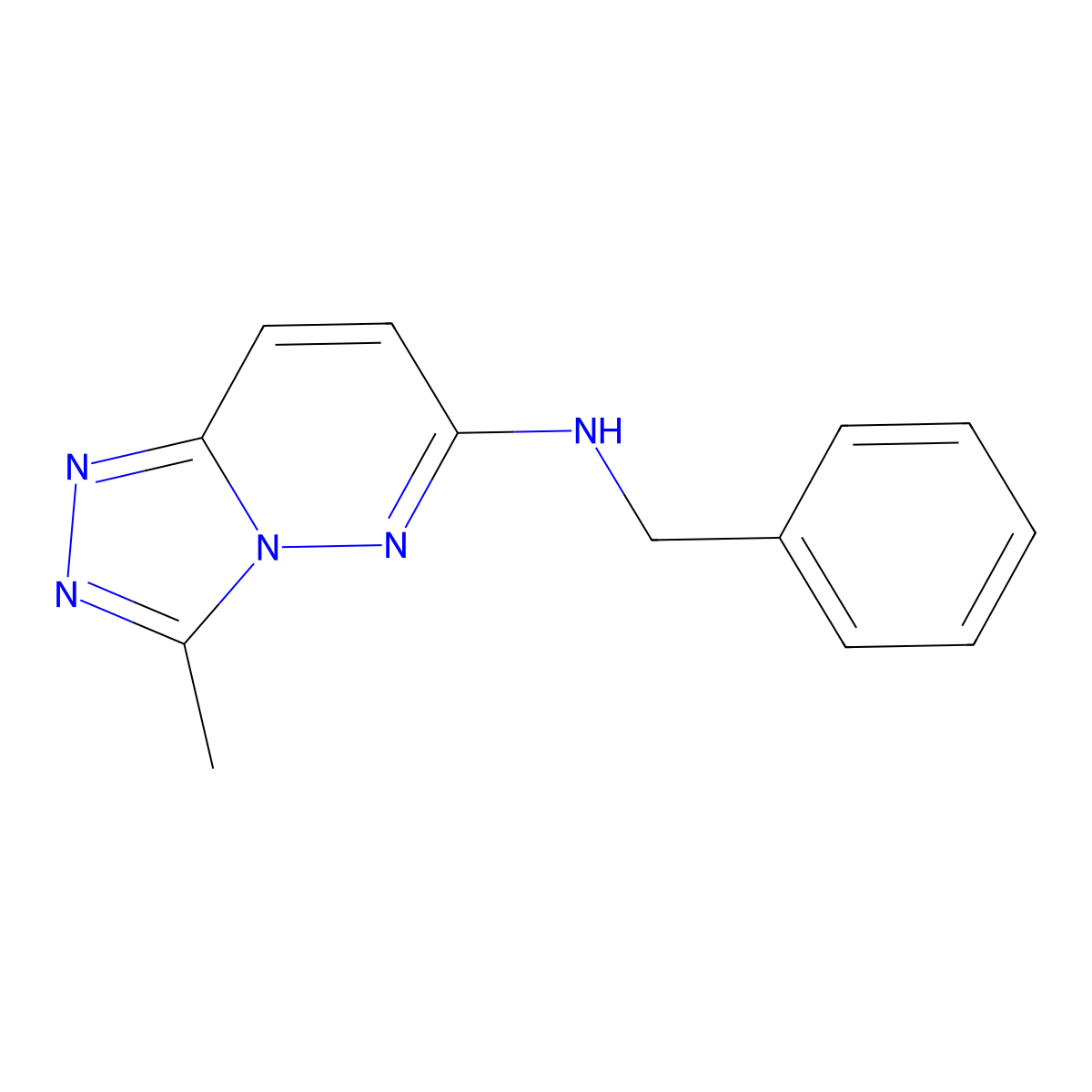 N-benzyl-3-methyl-[1,2,4]triazolo[4,3-b]pyridazin-6-amine molecular structure, CAS 80504-64-9