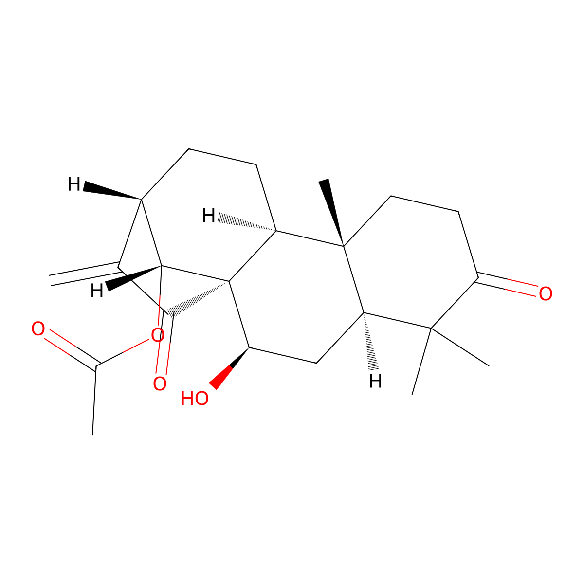 (7alpha,14R)-14-(Acetyloxy)-7-hydroxykaur-16-ene-3,15-dione molecular structure, CAS 80508-81-2