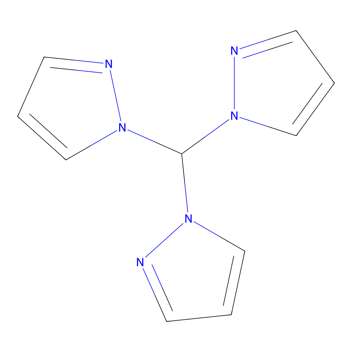 Tris(1-pyrazolyl)methane molecular structure, CAS 80510-03-8