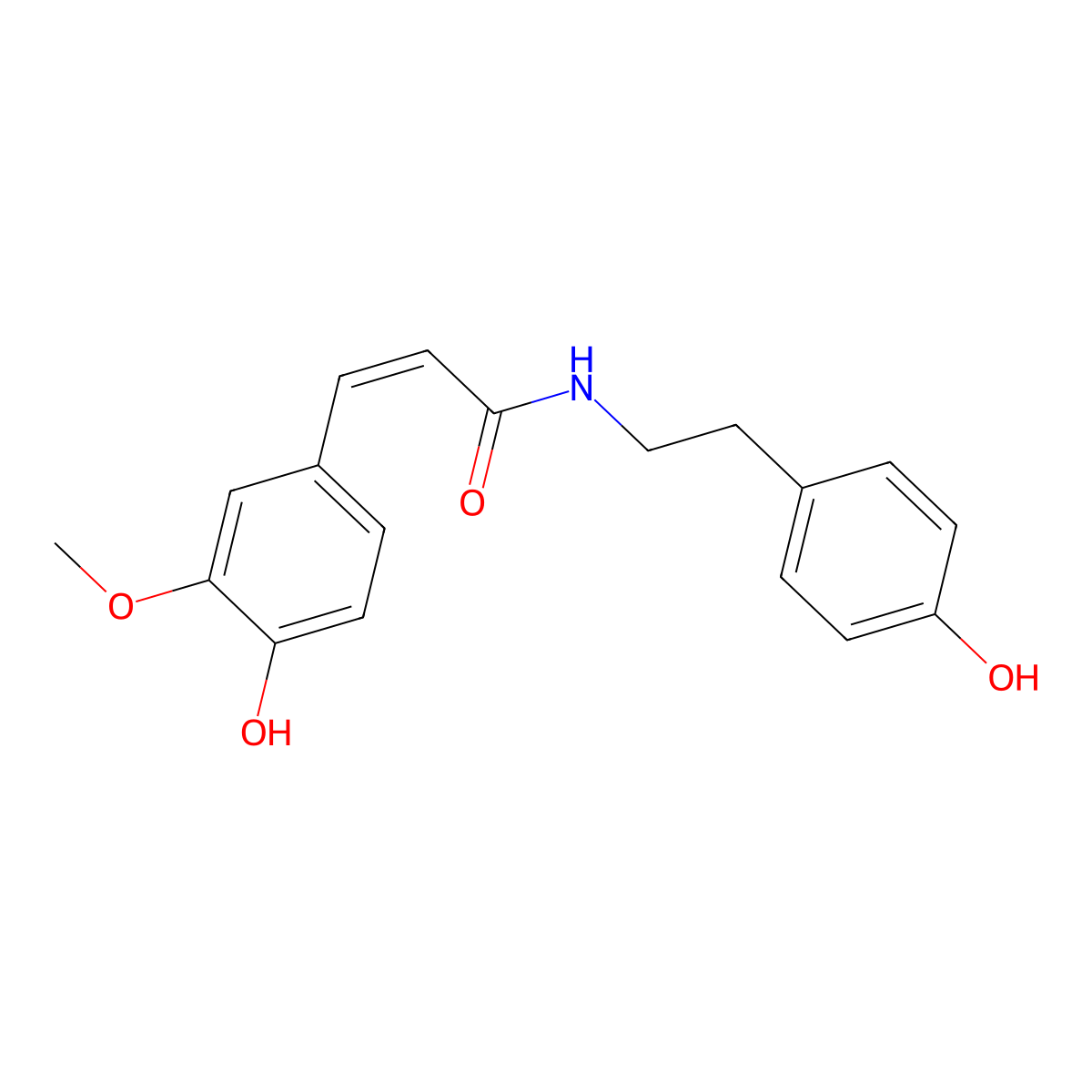 N-cis-Feruloyl tyramine molecular structure, CAS 80510-09-4