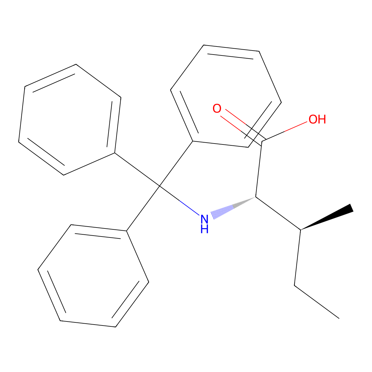 N-(Triphenylmethyl)-L-isoleucine molecular structure, CAS 80514-66-5