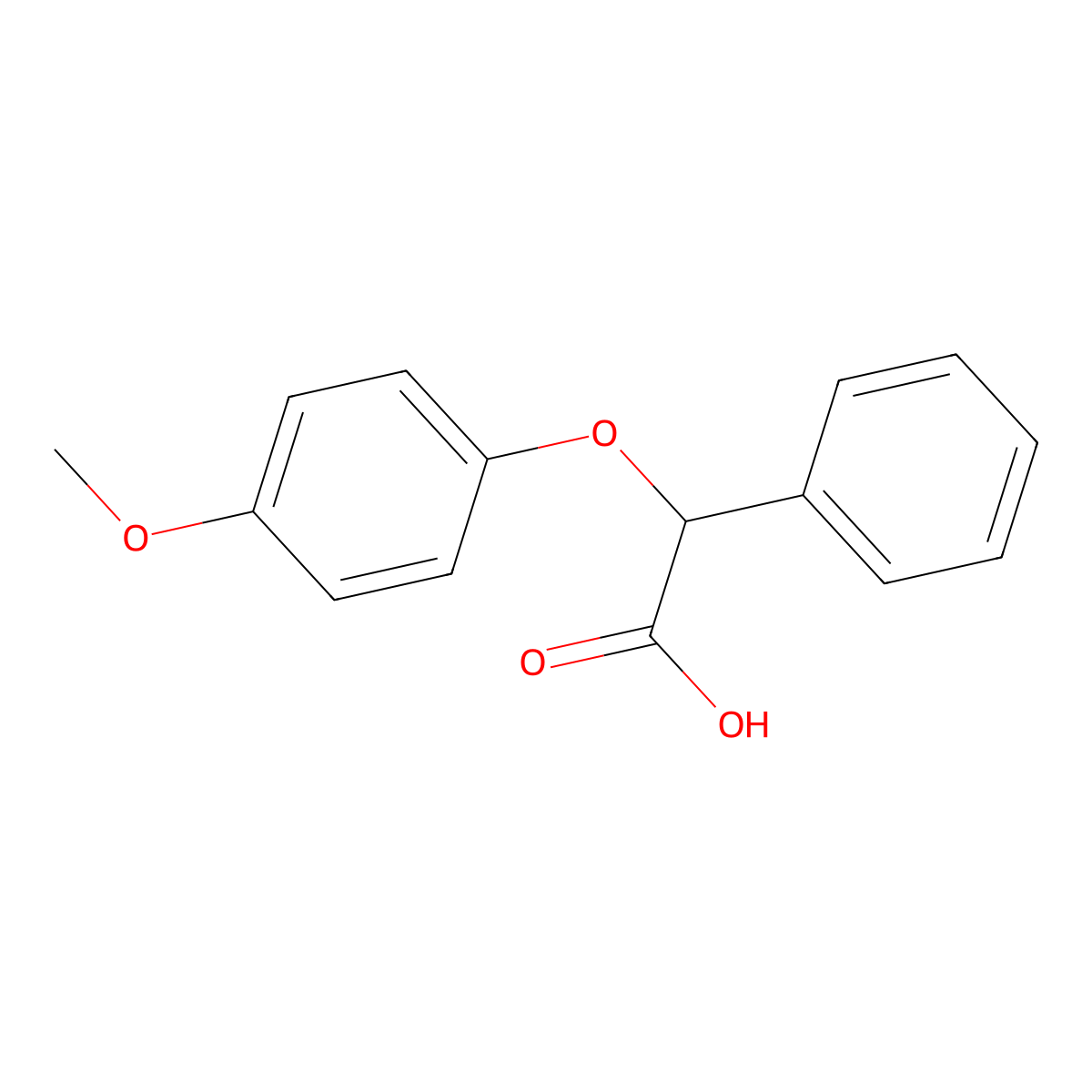2-(4-Methoxyphenoxy)-2-phenylacetic acid molecular structure, CAS 80516-62-7