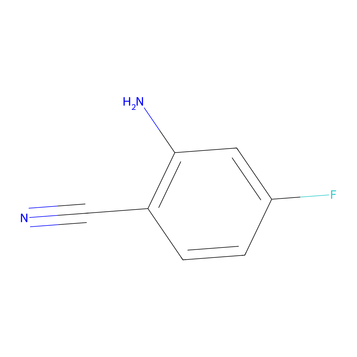 2-Amino-4-fluorobenzonitrile molecular structure, CAS 80517-22-2