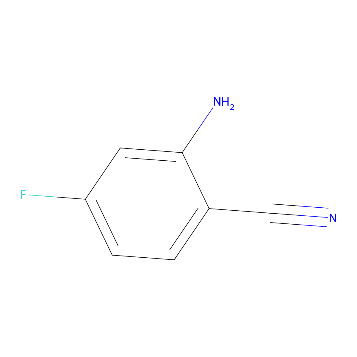 2-Amino-4-fluorobenzonitrile molecular structure, CAS 80517-22-2