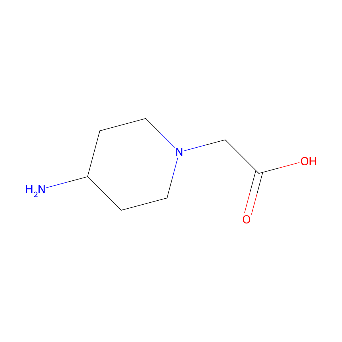 2-(4-Aminopiperidin-1-yl)acetic acid molecular structure, CAS 805179-70-8