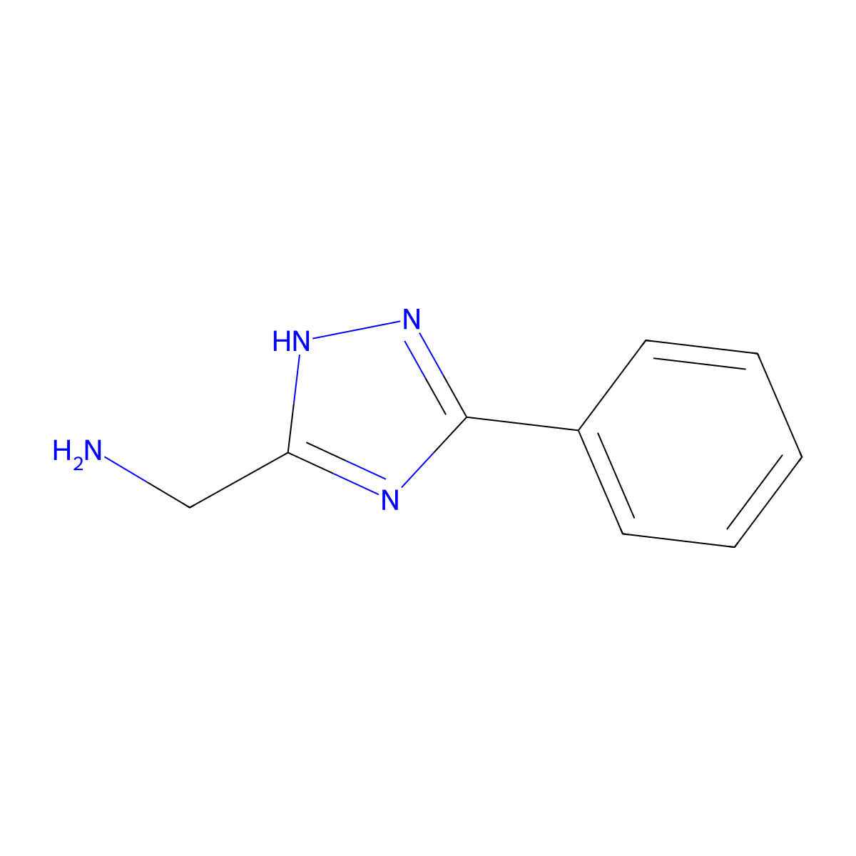 (3-Phenyl-1H-1,2,4-triazol-5-yl)methanamine molecular structure, CAS 805179-91-3
