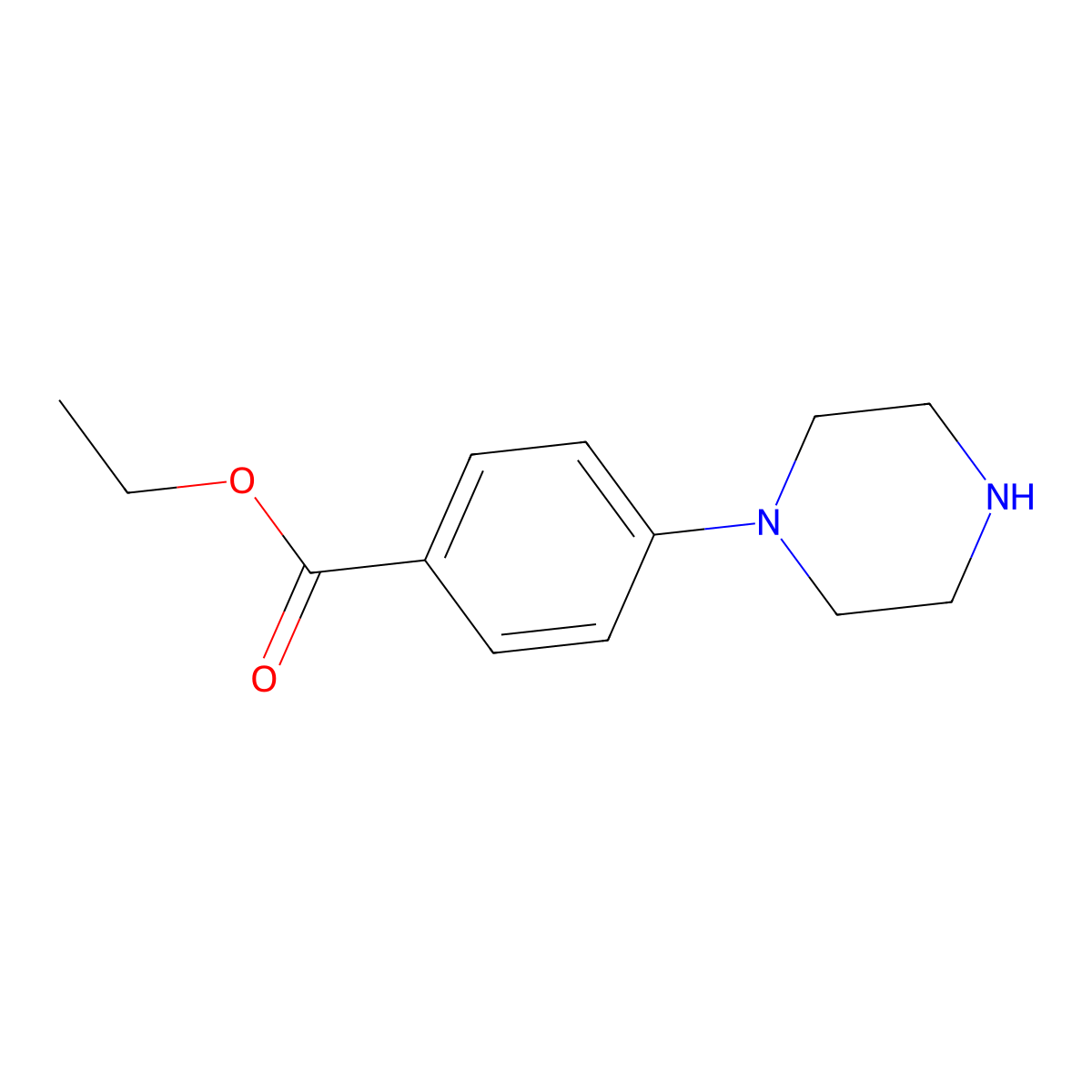 Ethyl 4-(piperazin-1-yl)benzoate molecular structure, CAS 80518-57-6