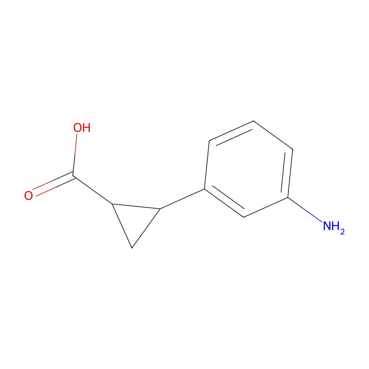 2-(3-Aminophenyl)cyclopropane-1-carboxylic acid molecular structure, CAS 805180-01-2