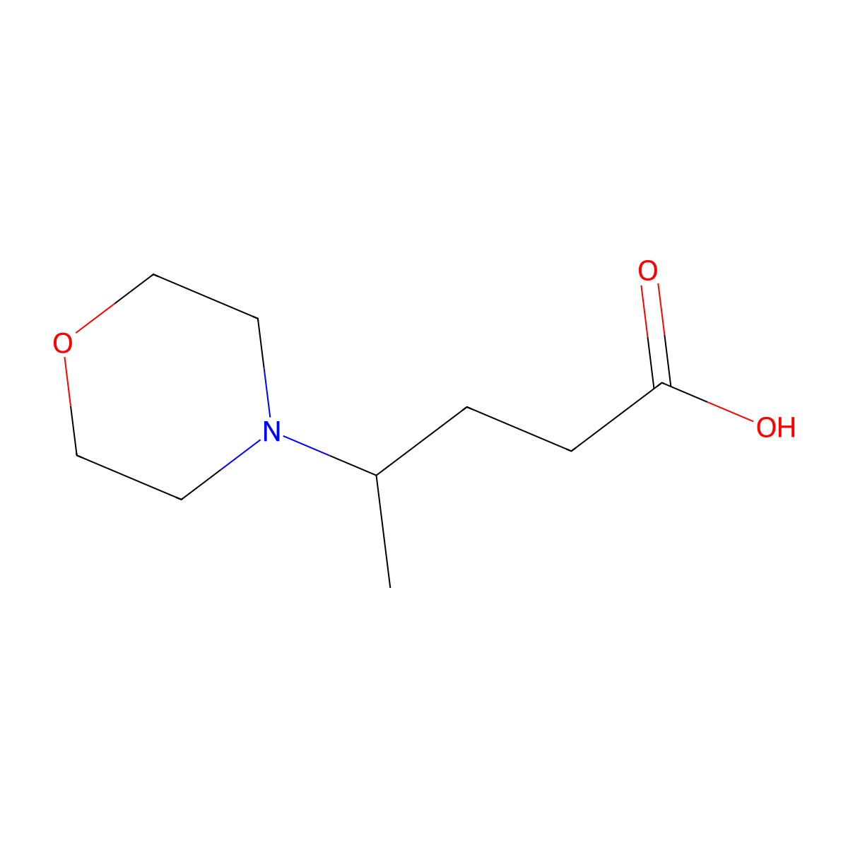 4-Morpholinopentanoic acid molecular structure, CAS 805180-10-3