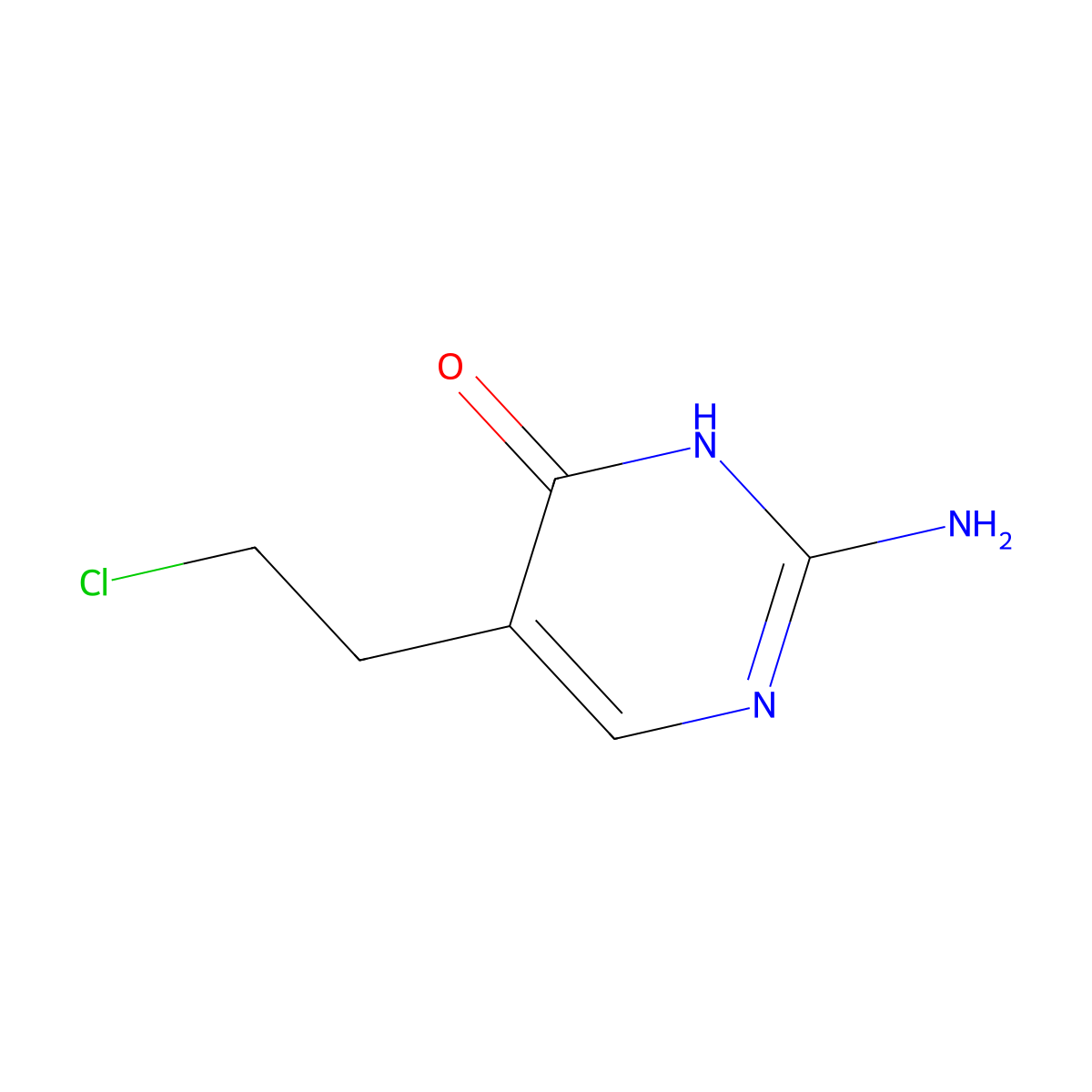 2-Amino-5-(2-chloroethyl)pyrimidin-4-OL molecular structure, CAS 805180-47-6
