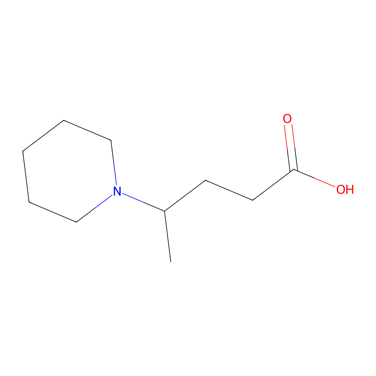 4-(1-Piperidinyl)pentanoic acid molecular structure, CAS 805181-60-6
