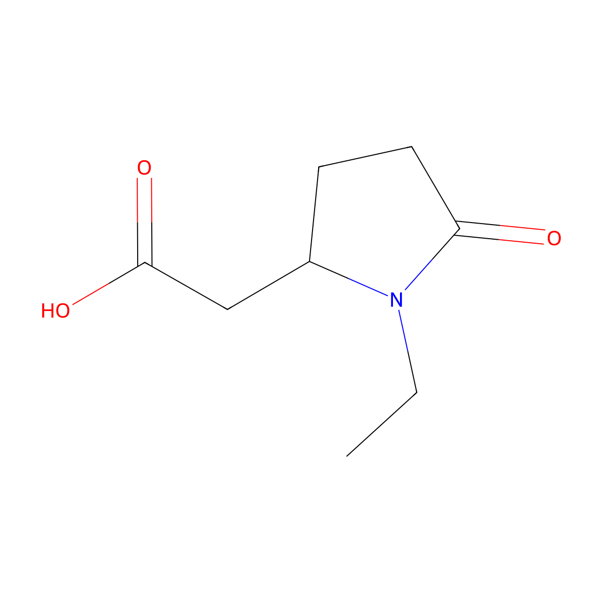 2-(1-Ethyl-5-oxopyrrolidin-2-yl)acetic acid molecular structure, CAS 805182-73-4