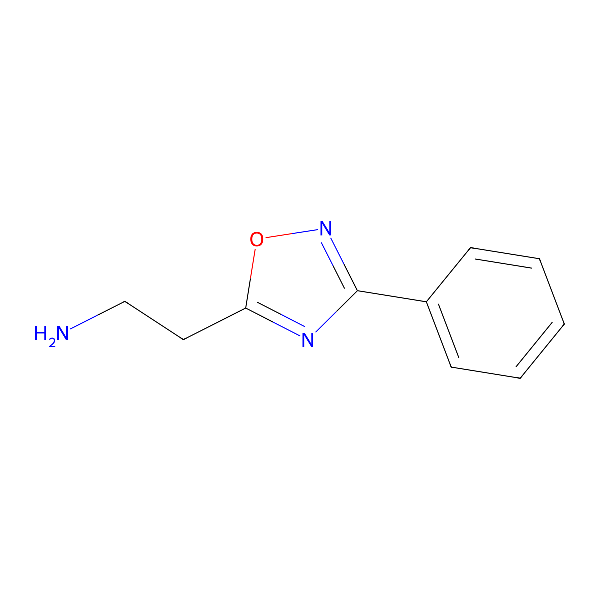 2-(3-Phenyl-1,2,4-oxadiazol-5-yl)ethanamine molecular structure, CAS 805184-96-7